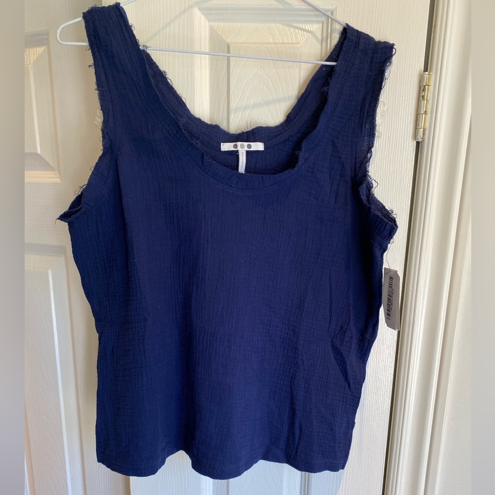 NWT Three Dots Deep Blue oversizedTank Top